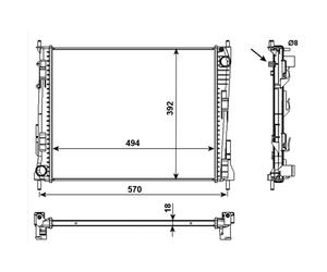 Radiateur, refroidissement moteur NRF 53992