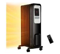 Radiateur rempli d'huile, radiateurs électriques portables 1500W for utilisation intérieure avec télécommande, Thermostat numérique, 4 modes
