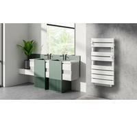 Radiateur sèche-serviette 600W + soufflerie 1000W - Cintré à lames plates