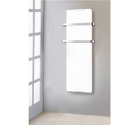 Chemin’Arte Sèche-Serviette Électrique Blanc 1200W - Radiateur Vertical - 120x6x46cm - 2 Barres Porte Serviettes - Conçu en France