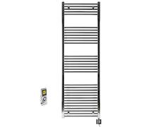 Radiateur sèche-Serviette électrique 1000 W - 1775 H x 500 L - Chromé Droit + Thermostat d'ambiance Programmation hebdomadaire