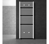 Radiateur sèche-serviette forme droite acier blanc connexion latérale 75x180 cm