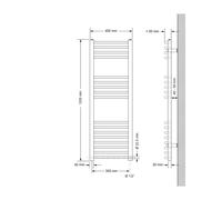Radiateur sèche-serviettes design blanc raccordement latéral en bas au choix