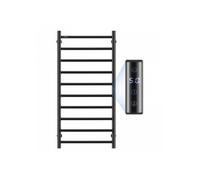 Radiateur Sèche-Serviettes Électrique 10 barres, mural, température réglable, Ip×5, noir