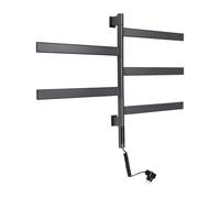 Radiateur sèche-serviettes, électrique, 120 W, avec écran LED, écran tactile, porte-serviettes rotatif, temps et température réglables, gris