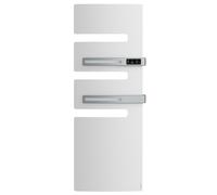 Radiateur sèche-serviettes électrique connecté SERENIS PREMIUM mât à droite 1000+750W blanc carat - ATLANTIC - 850437