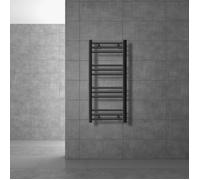 Radiateur sèche-serviettes Sahara - ECD Germany - 400x1800mm - Anthracite - Connexion Latérale - Forme Courbée