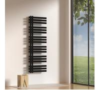 Radiateur sèche-serviettes Slidre acier 140 x 50 cm noir