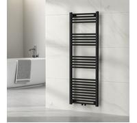 [neu.haus] Radiateur Sèche-Serviettes Chauffage pour Salle de Bain Porte-Serviettes Mural Chauffant à Eau Chaude 570 W Acier 140 x 50 cm Noir