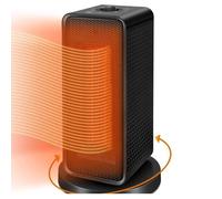 Radiateur soufflant 1200W, Radiateur electrique en céramique, Chauffage d'appoint mobile, 90°Oscillation, 2 Réglages de Température