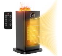 Radiateur Soufflant Céramique avec Humidificateur d'air, 1500W Chauffage Soufflant Electrique, Oscillant 90°, ECO, Minuterie 1-12H