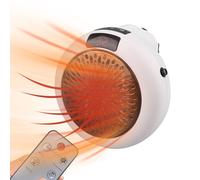 Radiateur Soufflant Électrique Portable Céramique, 900W Chauffage Enfichable, Mini Maison Radiateur Mural Machine avec Affichage Numérique LED Intelligent pour Bain, Chambre, Maison (Blanc)