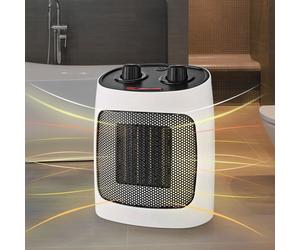 Radiateur soufflant en céramique, 2 réglages de chaleur, protection contre la surchauffe, chauffage électrique, réglage air froid, protection contre l'inclinaison, LxHxP 20x25x14,5 cm, Nedis