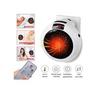 Radiateur soufflant mobile mini Chauffage à Douille 600W Chauffage d'appoint en Céramique à Distance Électrique - Blanc