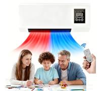 Radiateur soufflant Mural 1800W, 3 intensités de Chaleur, pour Salle de Bain,Thermostat réglable numérique, Fonction Ventilateur, Minuterie,Blanc