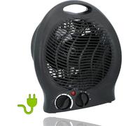 Radiateur soufflant noir 2000 watts chauffage électrique - appareil de chauffage mobile, poignée de transport