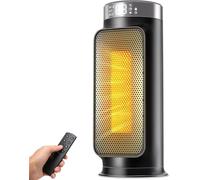 Radiateur soufflant PTC, portable, 1800 W, avec télécommande, pour l'intérieur, en céramique, pour bureau et maison, oscillation à 75°, minuterie 24 h, 5 modes de fonctionnement