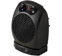 Radiateur soufflant salle de bain oscillant 2 000 W électrique ventilation appoint à poser couleur noir