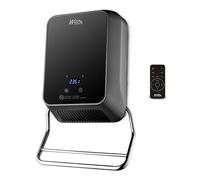 Radiateur soufflant mural sèche serviettes 2000W avec façade en verre.