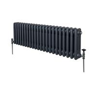 Radiateur Traditionnel à 3 Colonnes Chauffage Horizontal Anthracite 300 x 1012mm - Noir Noir