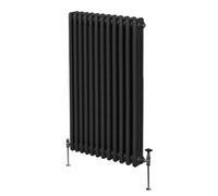 Radiateur traditionnel 3 colonnes noir 1500 x 562 mm, acier au carbone 1,5 mm, finition poudre triple couche, tubes 25 mm