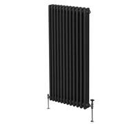 Radiateur Traditionnel à Triple Colonne 1800 x 562 mm, Chauffage Moderne Vertical en Acier au Carbone Noir Mat, Cuisine Salon Salle de Bain [Brosse, Attaches Murales & Supports INCLUS]