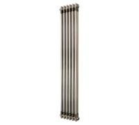 Radiateur Traditionnel à 2 Colonnes 1500 x 290 mm en Acier Métal Brut Chauffage Central Verticale Monté Sur Mur [Brosse de Nettoyage & Supports INCLUSES]