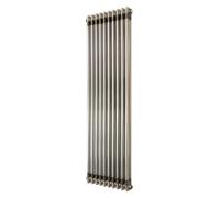 Radiateur Traditionnel à 2 Colonnes 1500 x 470 mm en Acier Métal Brut Chauffage Central Verticale Monté Sur Mur [Brosse de Nettoyage & Supports INCLUSES]