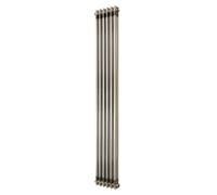 Radiateur Traditionnel à 2 Colonnes 1800 x 290 mm en Acier Métal Brut Chauffage Central Verticale Monté Sur Mur [Brosse de Nettoyage & Supports INCLUSES]