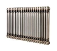 Radiateur Traditionnel à 2 Colonnes 600 x 1010 mm en Acier Métal Brut Chauffage Central Horizontale Monté Sur Mur [Brosse de Nettoyage & Supports INCLUSES]