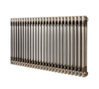 Radiateur Traditionnel à 2 Colonnes 600 x 1190 mm en Acier Métal Brut Chauffage Central Horizontale Monté Sur Mur [Brosse de Nettoyage & Supports INCLUSES]