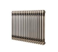 Radiateur Traditionnel à 2 Colonnes 600 x 830 mm en Acier Métal Brut Chauffage Central Horizontale Monté Sur Mur [Brosse de Nettoyage & Supports INCLUSES]