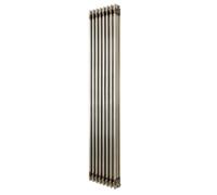 Radiateur Traditionnel à 3 Colonnes 1800 x 380 mm en Acier Métal Brut Chauffage Central Verticale Monté Sur Mur [Brosse de Nettoyage & Supports INCLUSES]