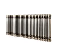 Radiateur Traditionnel à 3 Colonnes 600 x 1460 mm en Acier Métal Brut Chauffage Central Horizontale Monté Sur Mur [Brosse de Nettoyage & Supports INCLUSES]