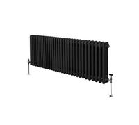 Radiateur Traditionnel à 3 Colonnes Chauffage Horizontal Noir 600 x 1462mm