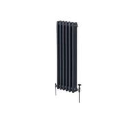 Radiateur Traditionnel à Triple Colonne 1500 x 292 mm, Chauffage Moderne Vertical en Acier au Carbone Gris Anthracite Mat, Cuisine Salon Salle de Bain [Brosse, Attaches Murales & Supports INCLUS]