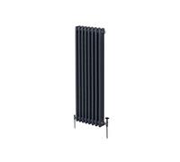 Radiateur Traditionnel à Triple Colonne 1800 x 382 mm, Chauffage Moderne Vertical en Acier au Carbone Gris Anthracite Mat, Cuisine Salon Salle de Bain [Brosse, Attaches Murales & Supports INCLUS]