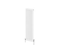 Radiateur Traditionnel à Triple Colonne 1800 x 382 mm, Chauffage Moderne Vertical en Acier au Carbone Blanc Brillant, Cuisine Salon Salle de Bain [Brosse, Attaches Murales & Supports INCLUS]