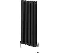 Radiateur Traditionnel à Triple Colonne 1800 x 472 mm, Chauffage Moderne Vertical en Acier au Carbone Noir Mat, Cuisine Salon Salle de Bain [Brosse, Attaches Murales & Supports INCLUS]