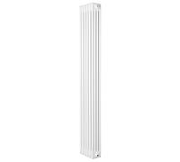 Radiateur Traditionnel à 4 Colonnes 1800 x 290 mm en Acier Carbone Blanc Chauffage Central Verticale Monté Sur Mur [Brosse de Nettoyage & Supports INCLUSES]