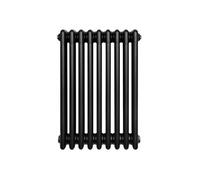 Radiateur Traditionnel à 4 Colonnes 600 x 425 mm en Acier Carbone Noir Chauffage Central Horizontale Monté Sur Mur [Brosse de Nettoyage & Supports INCLUSES]