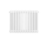 Radiateur Traditionnel à 4 Colonnes 600 x 785 mm en Acier Carbone Blanc Chauffage Central Horizontale Monté Sur Mur [Brosse de Nettoyage & Supports INCLUSES]