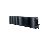 Radiateur Traditionnel à 4 Colonnes & Vannes 300 x 1370 mm en Acier Anthracite