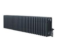 Radiateur Traditionnel à 4 Colonnes & Vannes 300 x 1370 mm en Acier Anthracite Anthracite
