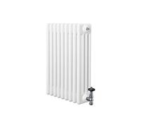 Radiateur Traditionnel à 4 Colonnes & Vannes 600 x 425 mm en Acier Blanc