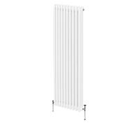 Radiateur Traditionnel à Triple Colonne 1800 x 472 mm, Chauffage Moderne Vertical en Acier au Carbone Blanc Brillant, Cuisine Salon Salle de Bain [Brosse, Attaches Murales & Supports INCLUS]