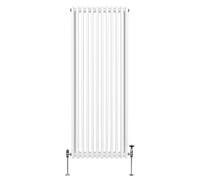 Radiateur Traditionnel à Triple Colonne 1800 x 562 mm, Chauffage Moderne Vertical en Acier au Carbone Blanc Brillant, Cuisine Salon Salle de Bain [Brosse, Attaches Murales & Supports INCLUS]