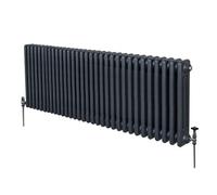 Radiateur Traditionnel à Triple Colonne 600 x 1462 mm, Chauffage Moderne Horizontal en Acier au Carbone Gris Anthracite Mat, Cuisine Salon Salle de Bain [Brosse, Attaches Murales & Supports INCLUS]