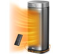 Radiateurs Dreo 40 cm pour usage intérieur, chauffage rapide céramique PTC. Télécommande, minuterie 12h, oscillation 70°, protection surchauffe. Portable, sûr, idéal chambre/bureau, Argent