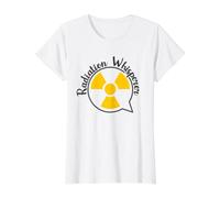 Radiation Whisperer - Bulle de Discours avec Panneau de rayonnement T-Shirt Graphique avec Valeur, Femme, Blanc, M